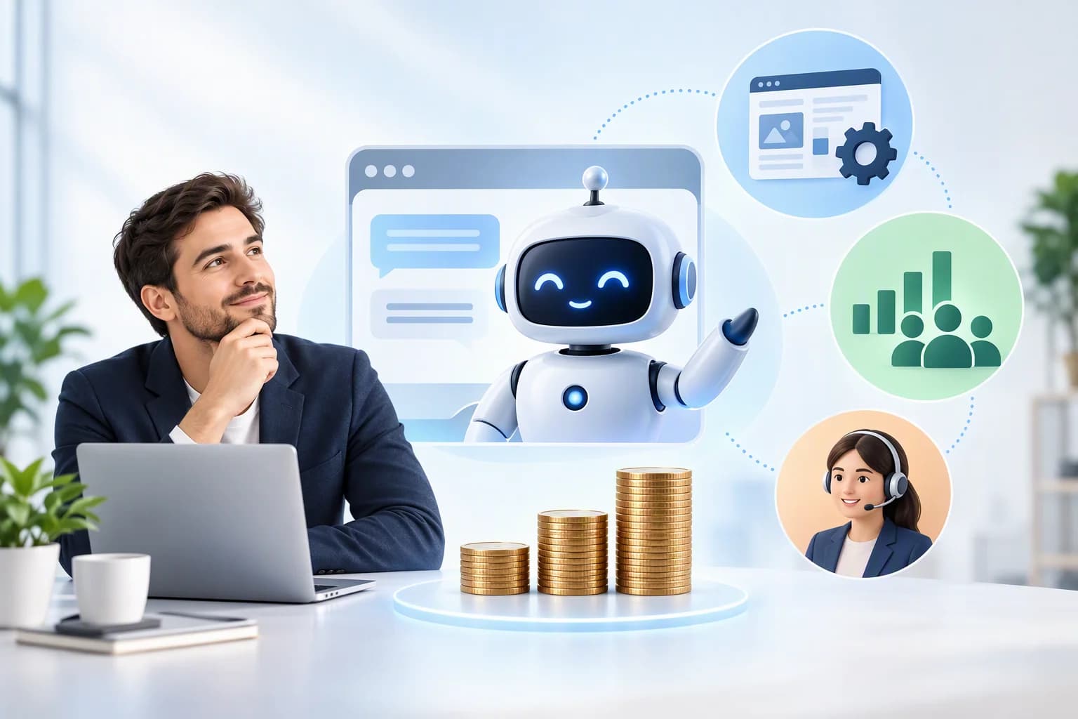 AI Chat Bot for Website Cost Depends on Scope, Usage and Support